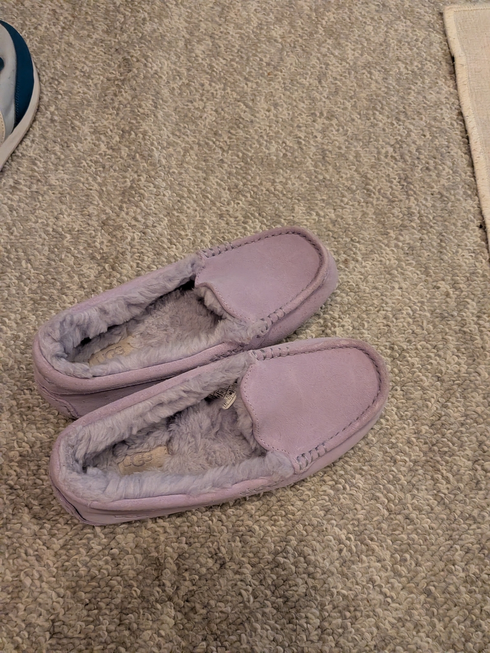 UGG Women's Lavender Suede Moccasin Slippers